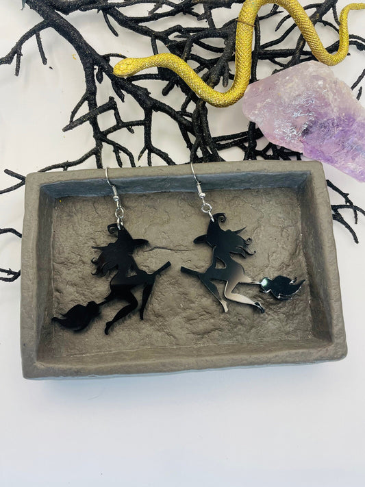 Acrylic Witch Earring, Halloween Earrings, Gift for Best Friend