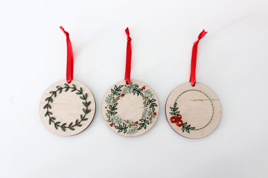 Embroidery Wreath Ornament DIY Kit