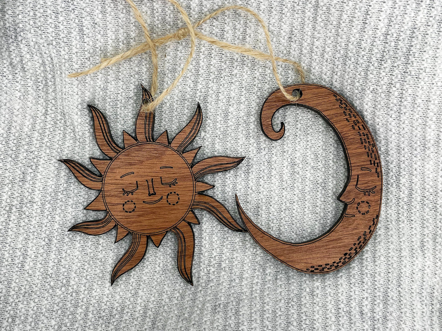 Sun and Moon Ornaments - Boho Ornaments