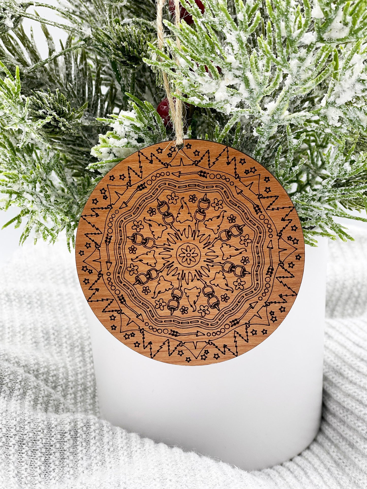 Camping Mandala Ornament - Gift for Camper - Camping Ornament