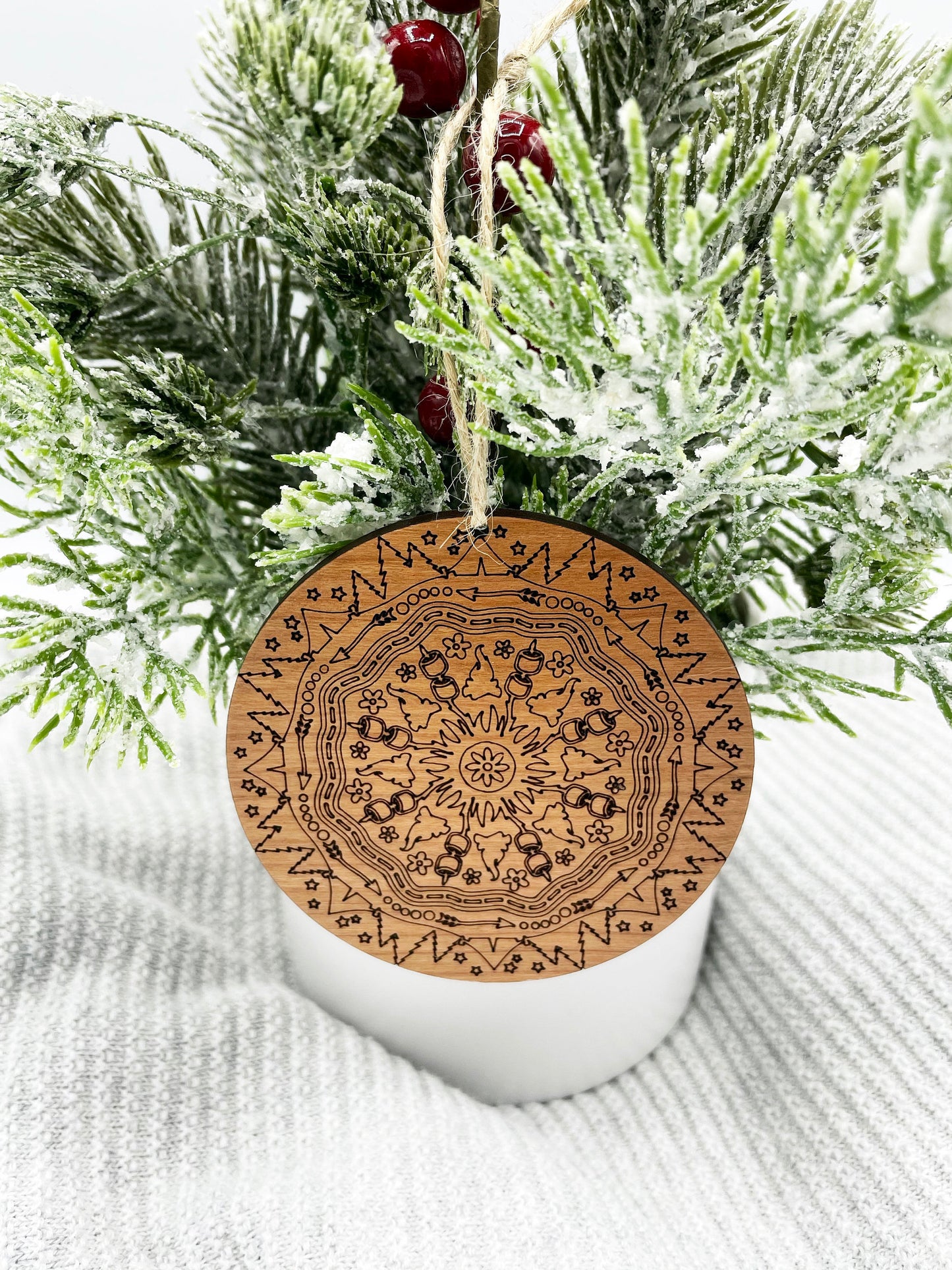 Camping Mandala Ornament - Gift for Camper - Camping Ornament