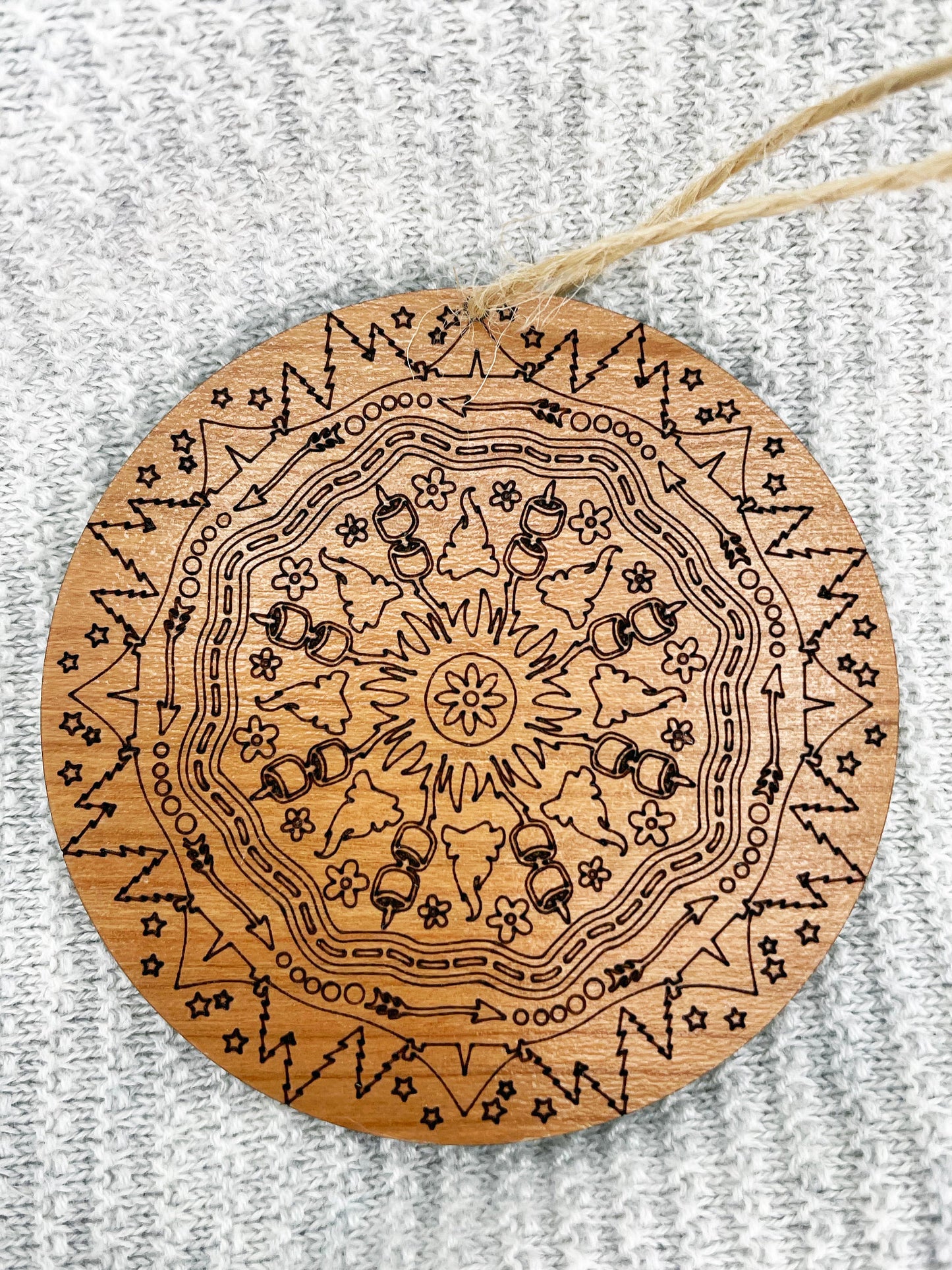 Camping Mandala Ornament - Gift for Camper - Camping Ornament