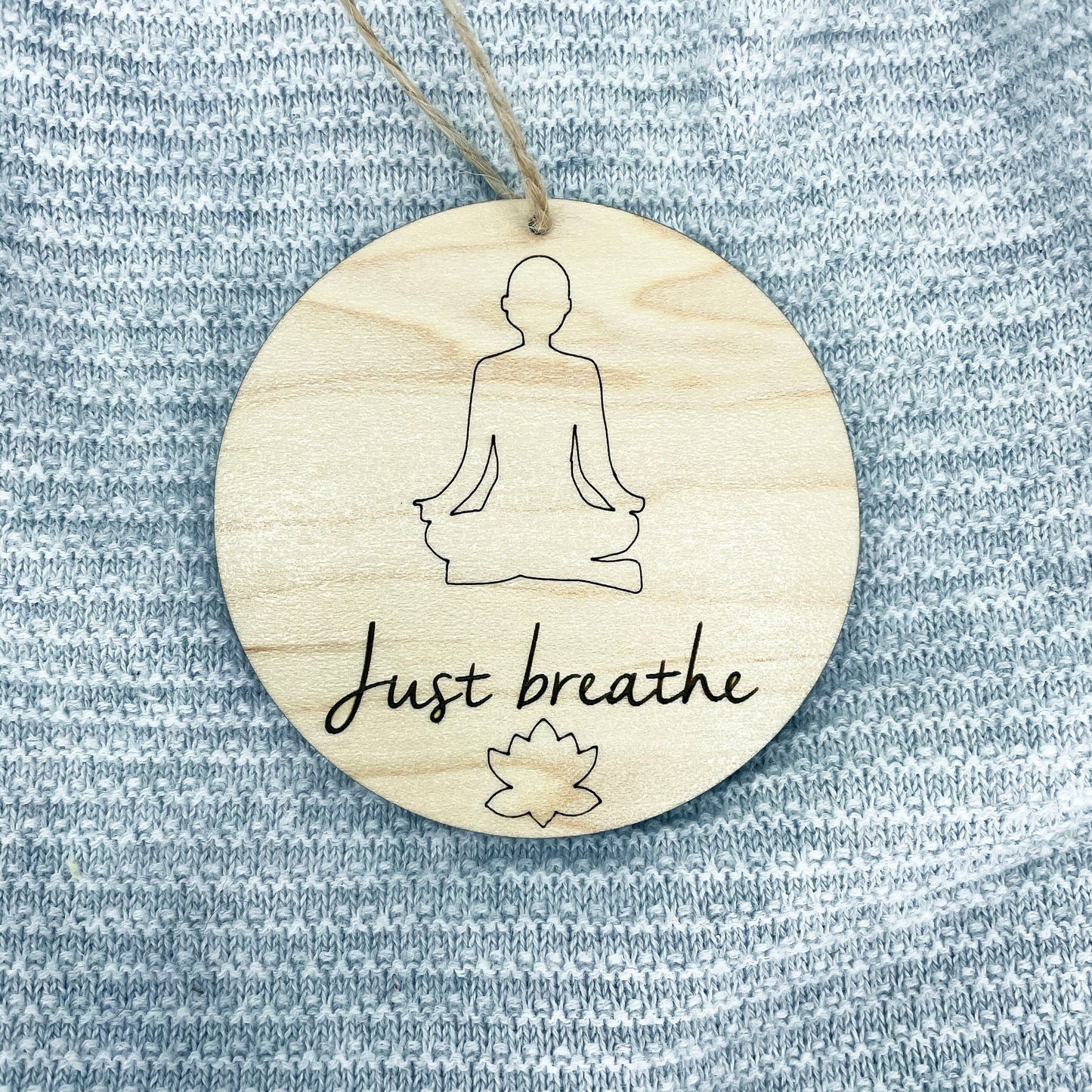 Just Breathe Yoga Ornament - Lotus Pose - Gift for Yoga Partner - Gift for Yoga Teacher