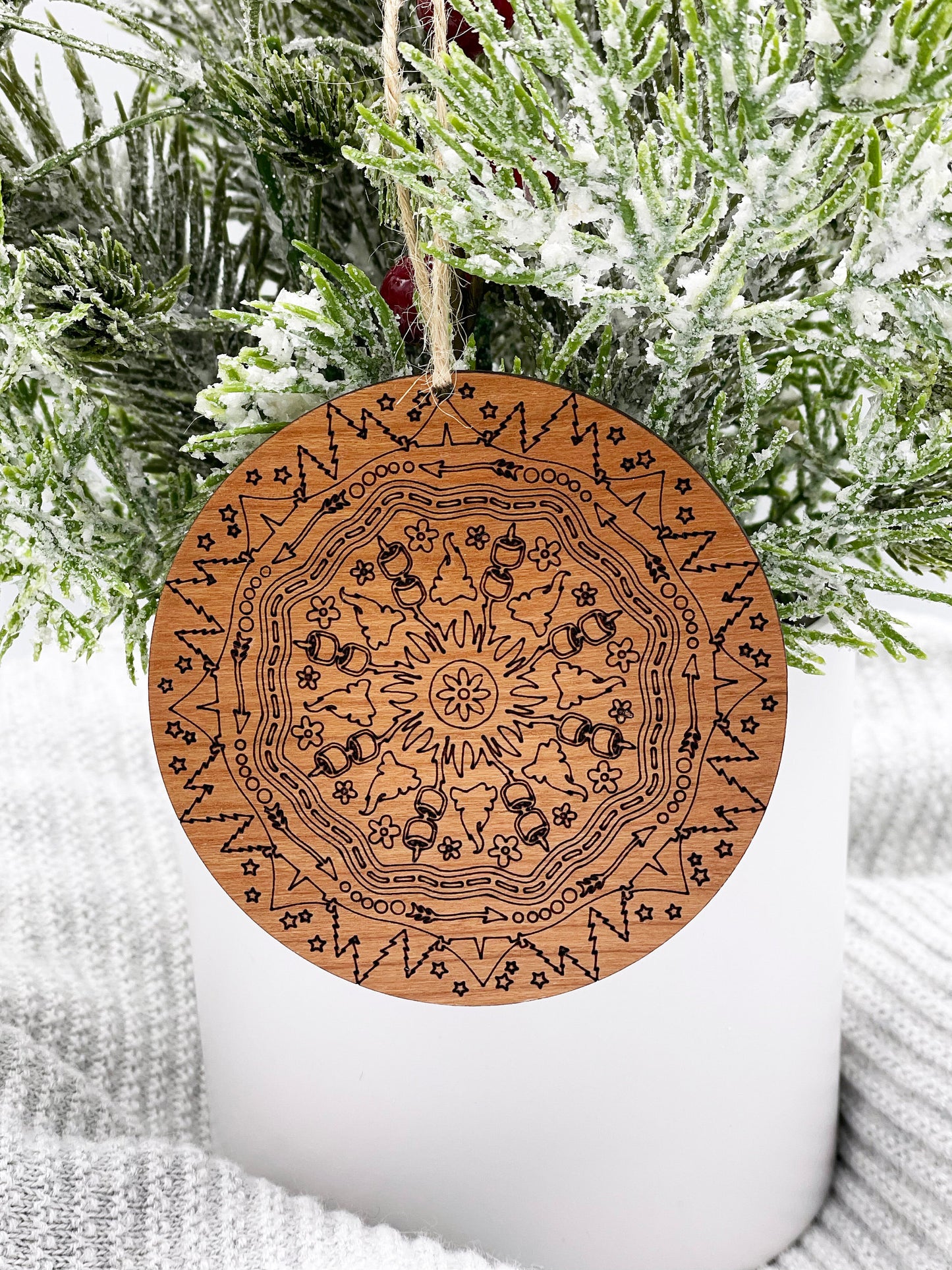 Camping Mandala Ornament - Gift for Camper - Camping Ornament