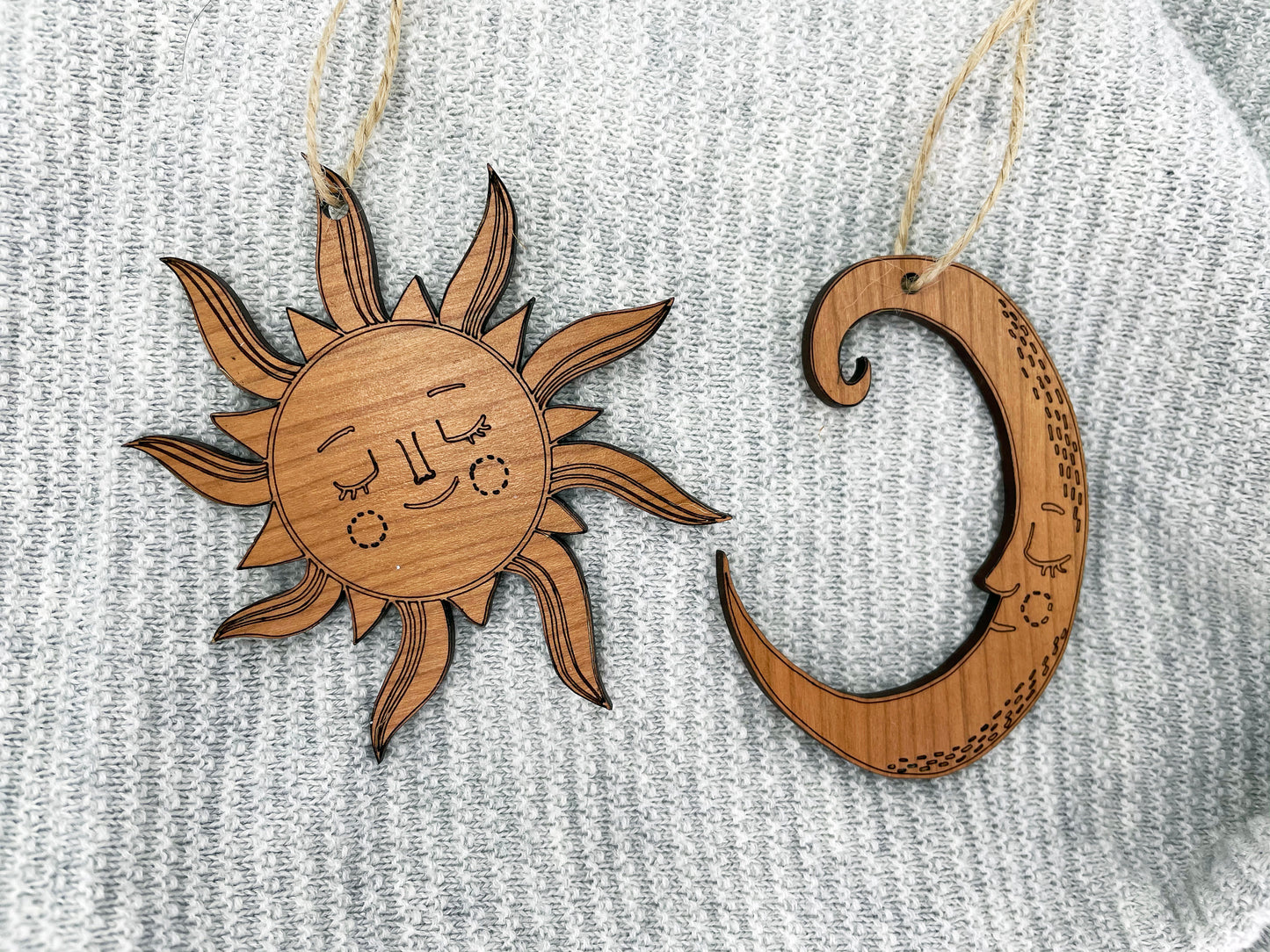 Sun and Moon Ornaments - Boho Ornaments