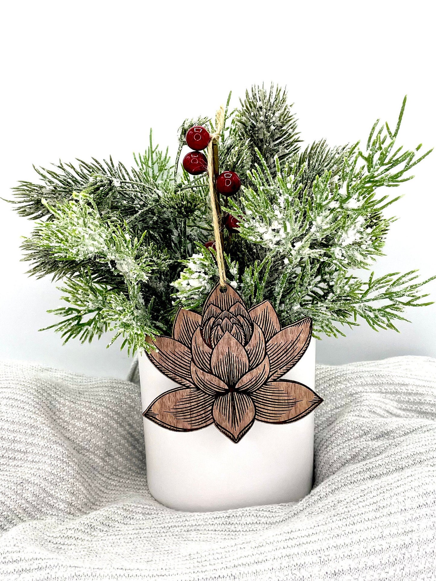 Lotus Flower Ornament, Yoga Lotus Ornament, Boho Ornament,  New Beginning Ornament