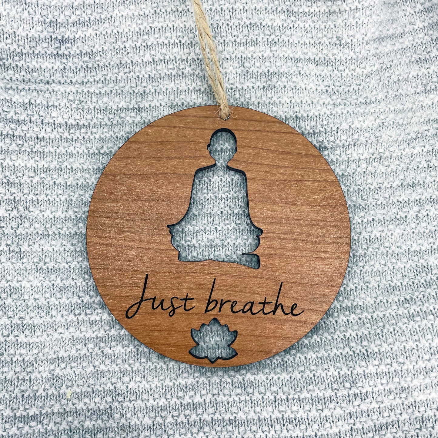 Just Breathe Yoga Ornament - Lotus Pose - Gift for Yoga Partner - Gift for Yoga Teacher