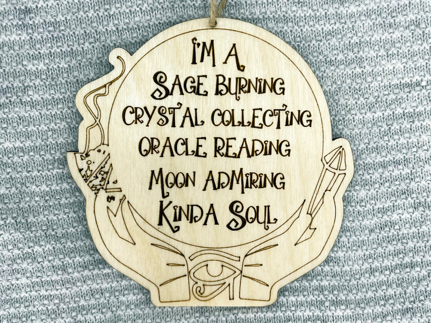 Sage Burning Crystal Collecting Oracle Reading Moon Admiring Kinda Soul Ornament - New Age Ornament - Crystal Ball