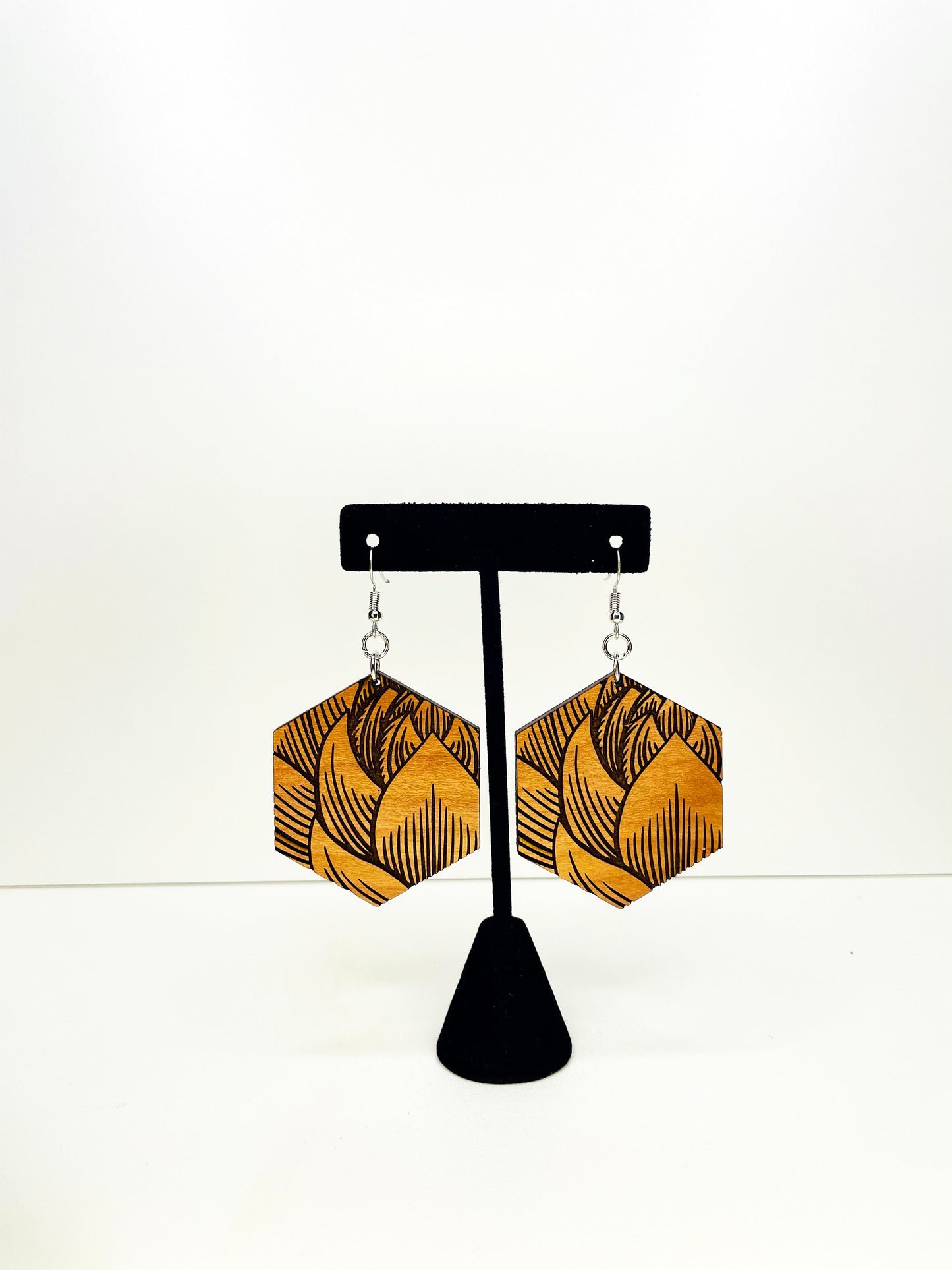 Lotus Earrings, Wooden Earrings, 40th Birthday Gifts for Women, Gifts for Wife,