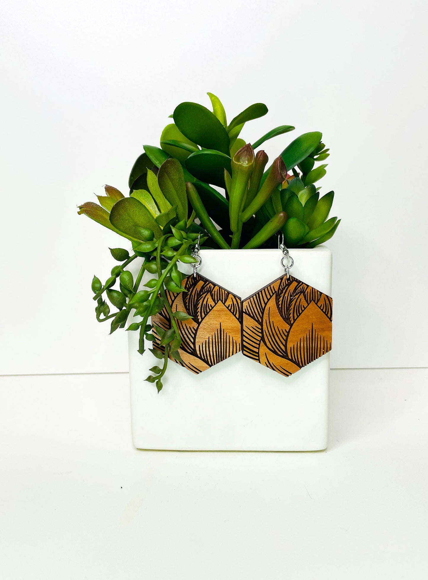 Abstract Lotus Earring - Boho Earring - Yoga Earring - Unique Drop Earring