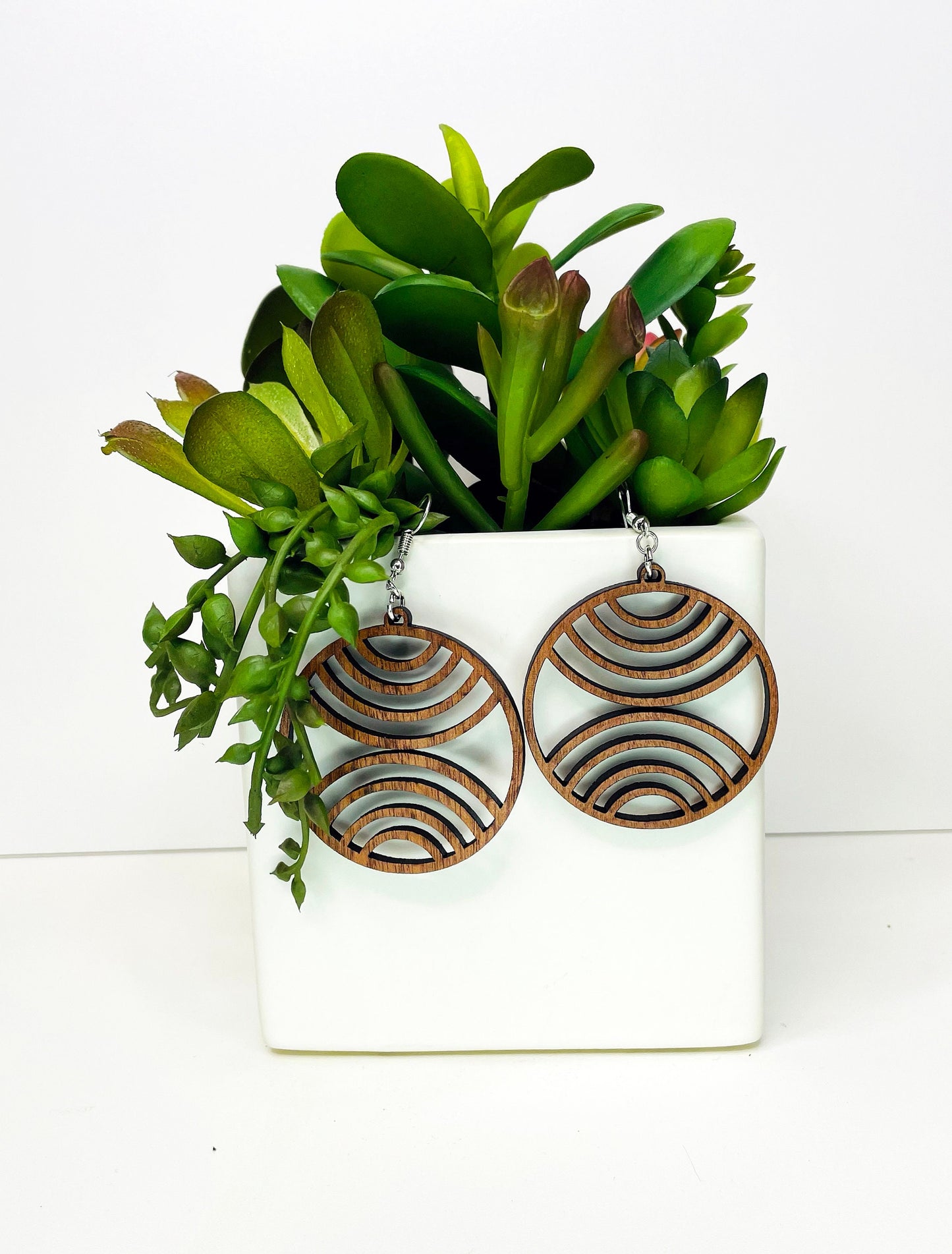 Wooden Earrings, Laser Cut Earrings, Circle Earrings, Birthday Gift, Best Friend Gift,