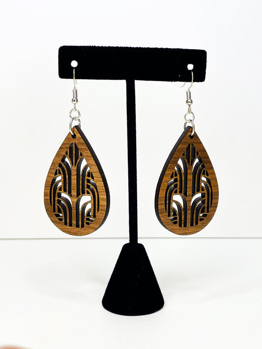 Laser Cut Earrings, Wooden Earrings, Teardrop Earrings, Thinking of You Gift, Best Friend Gift,