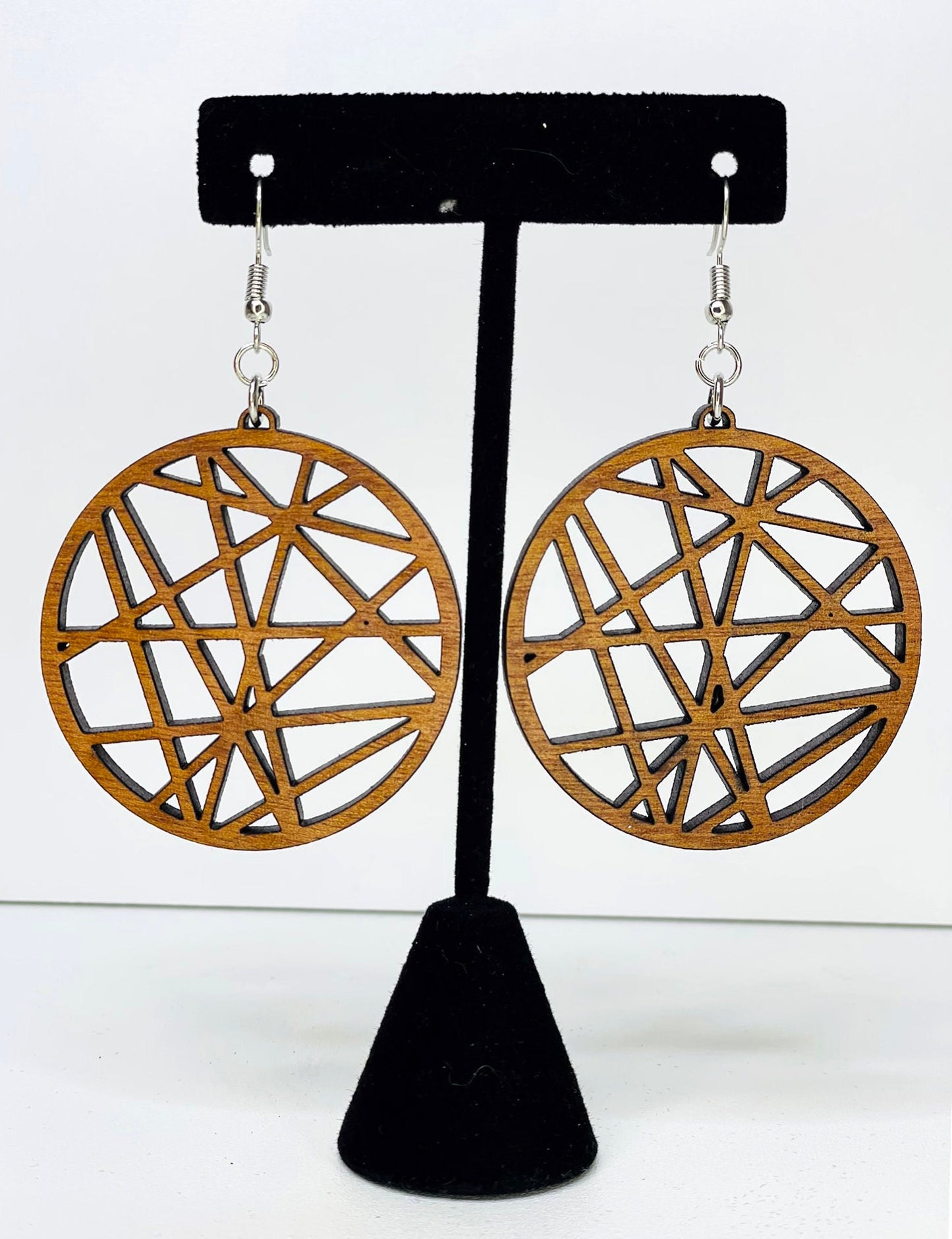 Laser Cut Earrings, Wooden Earrings, Circle Earrings, Geometric Earrings, Encouragement Gift, Best Friend Gift,