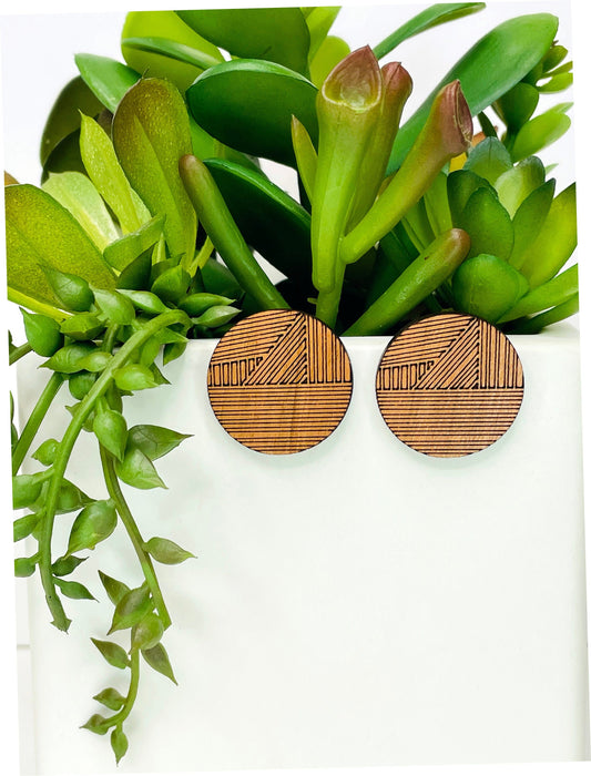 Wood Jewelry, Laser Cut Earrings, Circle Post Earrings, Thinking of You Gift