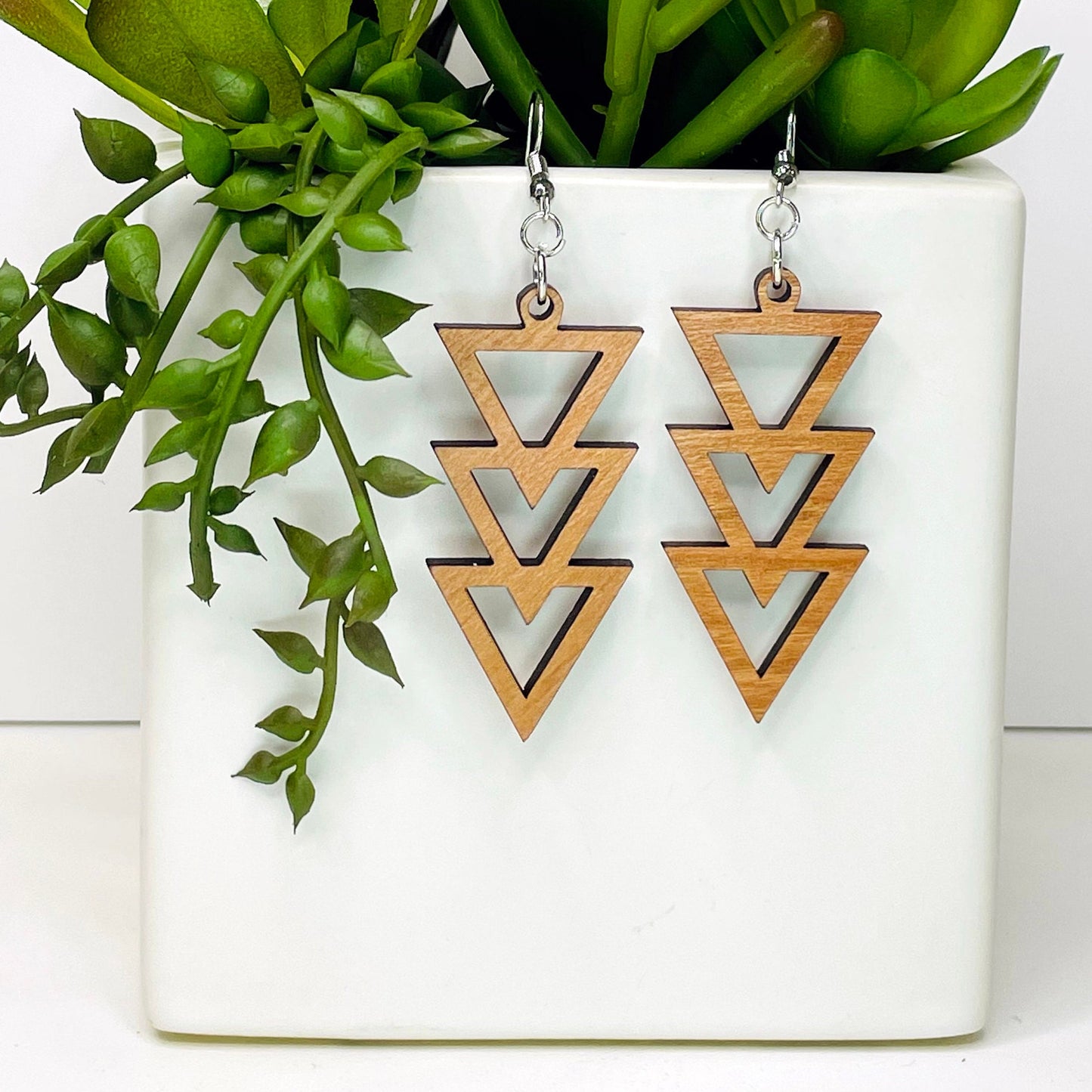 Minimalist Jewelry, Triangle Earring, Dangle Earrings, Teacher Appreciation Gift