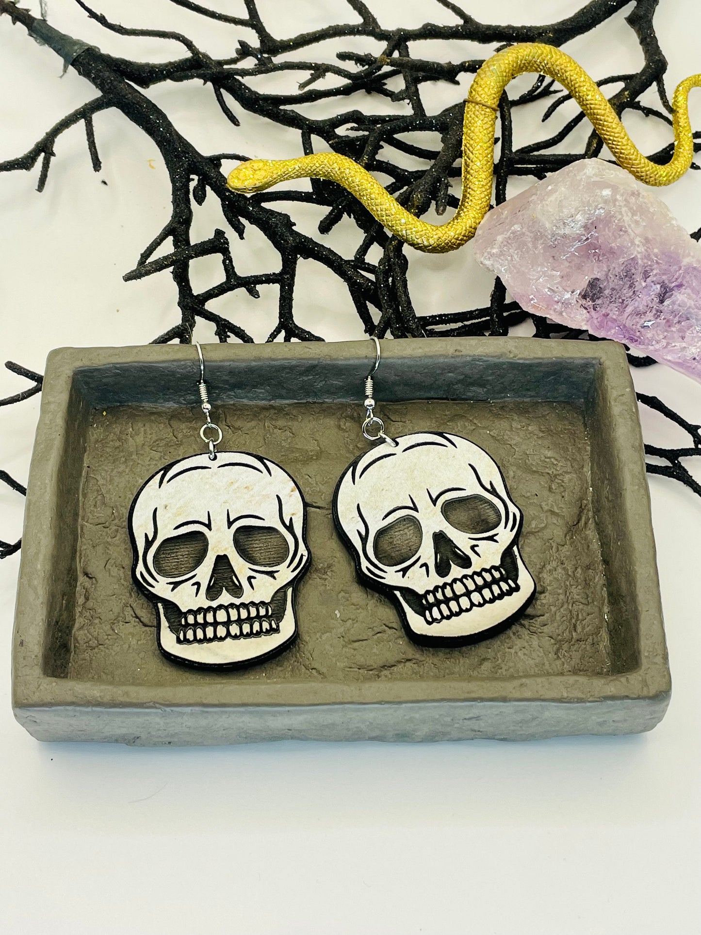 Skull Earrings, October Earrings, Gift for Halloween