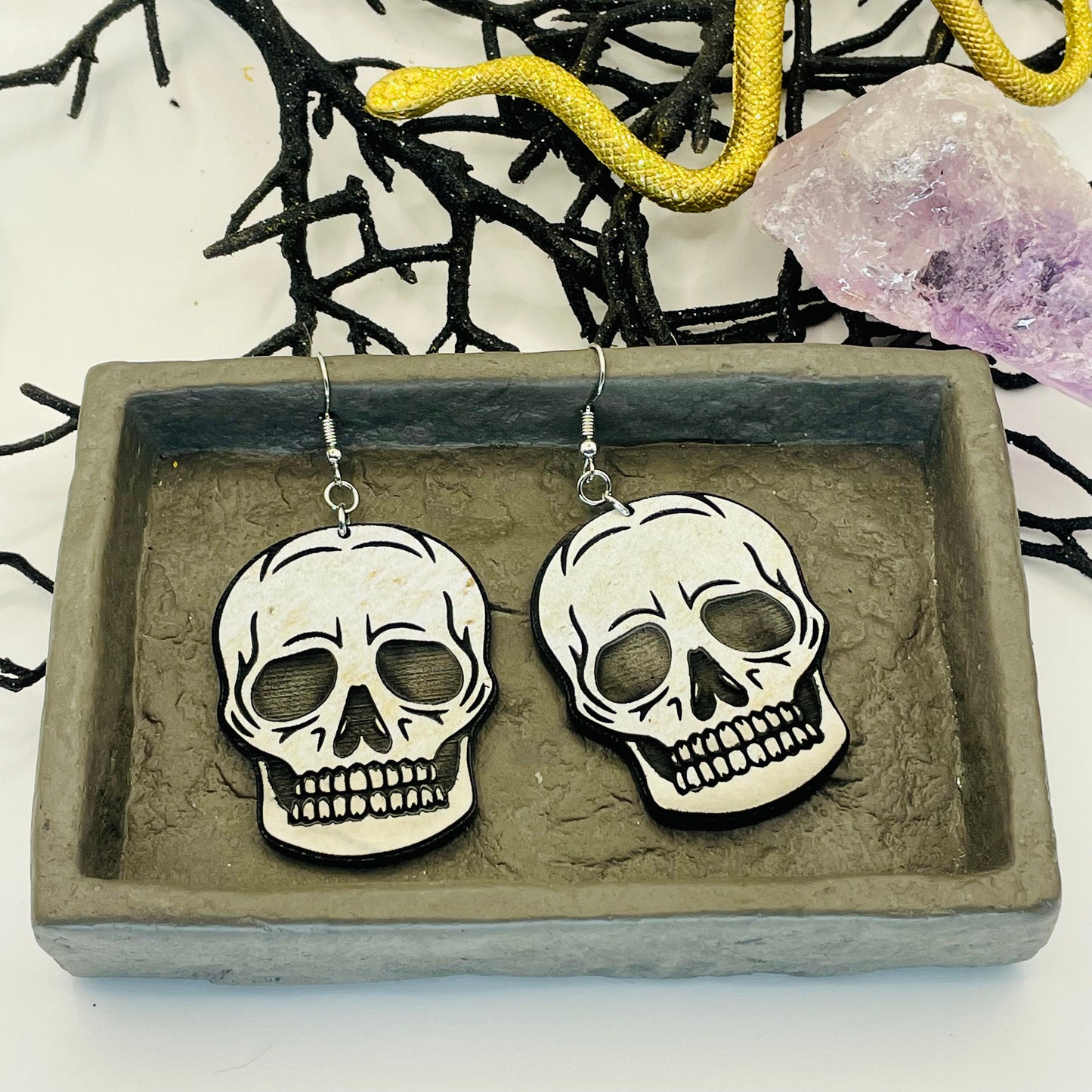 Skull Earrings, October Earrings, Gift for Halloween