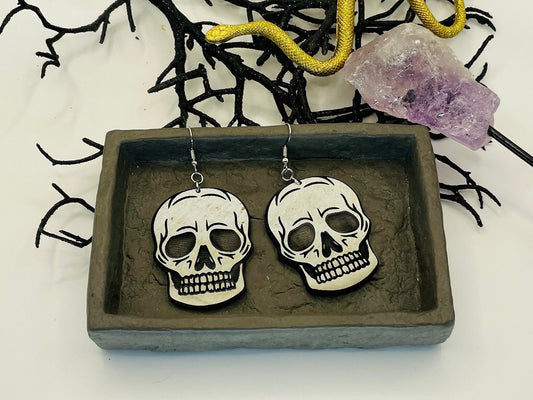 Skull Earrings, October Earrings, Gift for Halloween