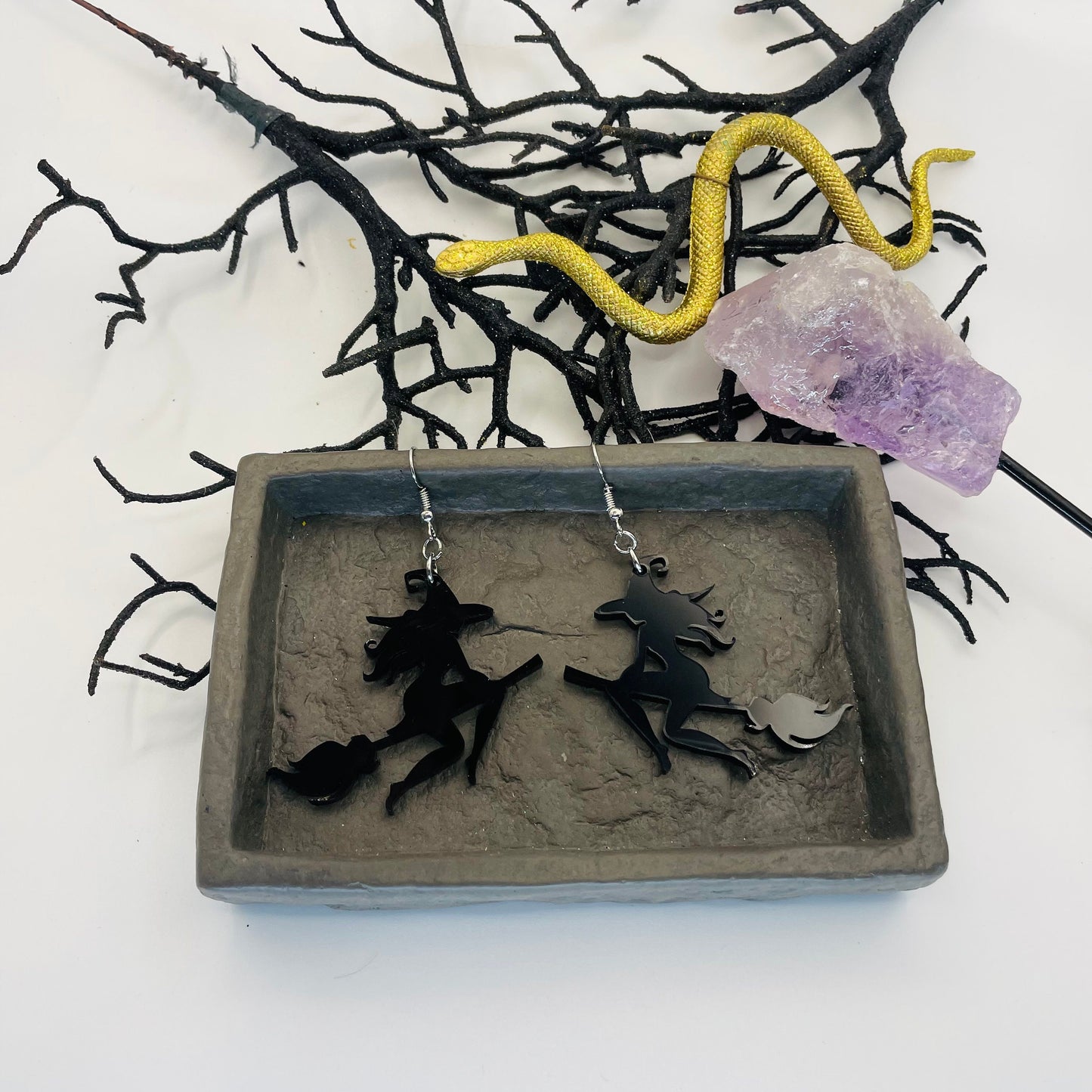 Acrylic Witch Earring, Halloween Earrings, Gift for Best Friend