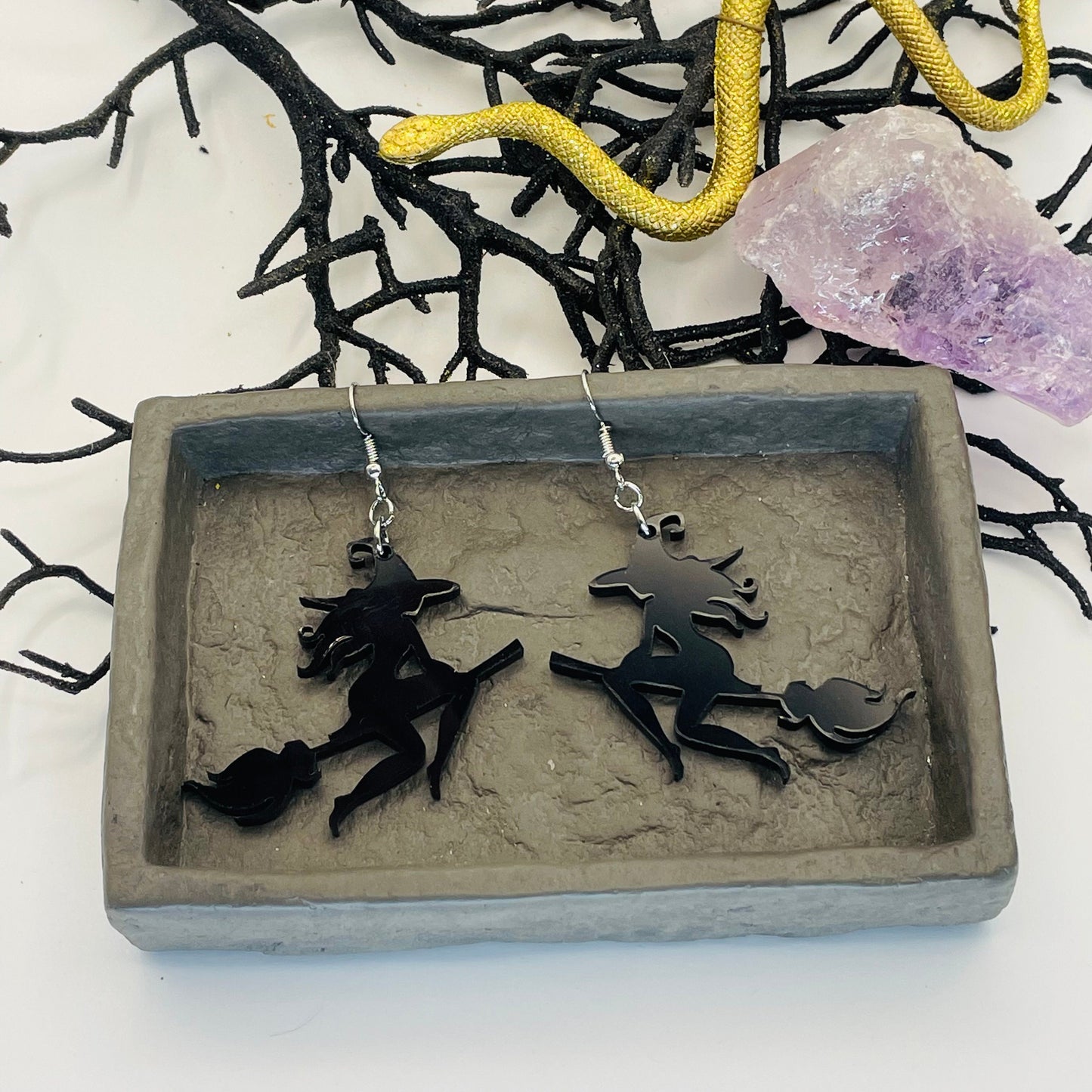 Acrylic Witch Earring, Halloween Earrings, Gift for Best Friend