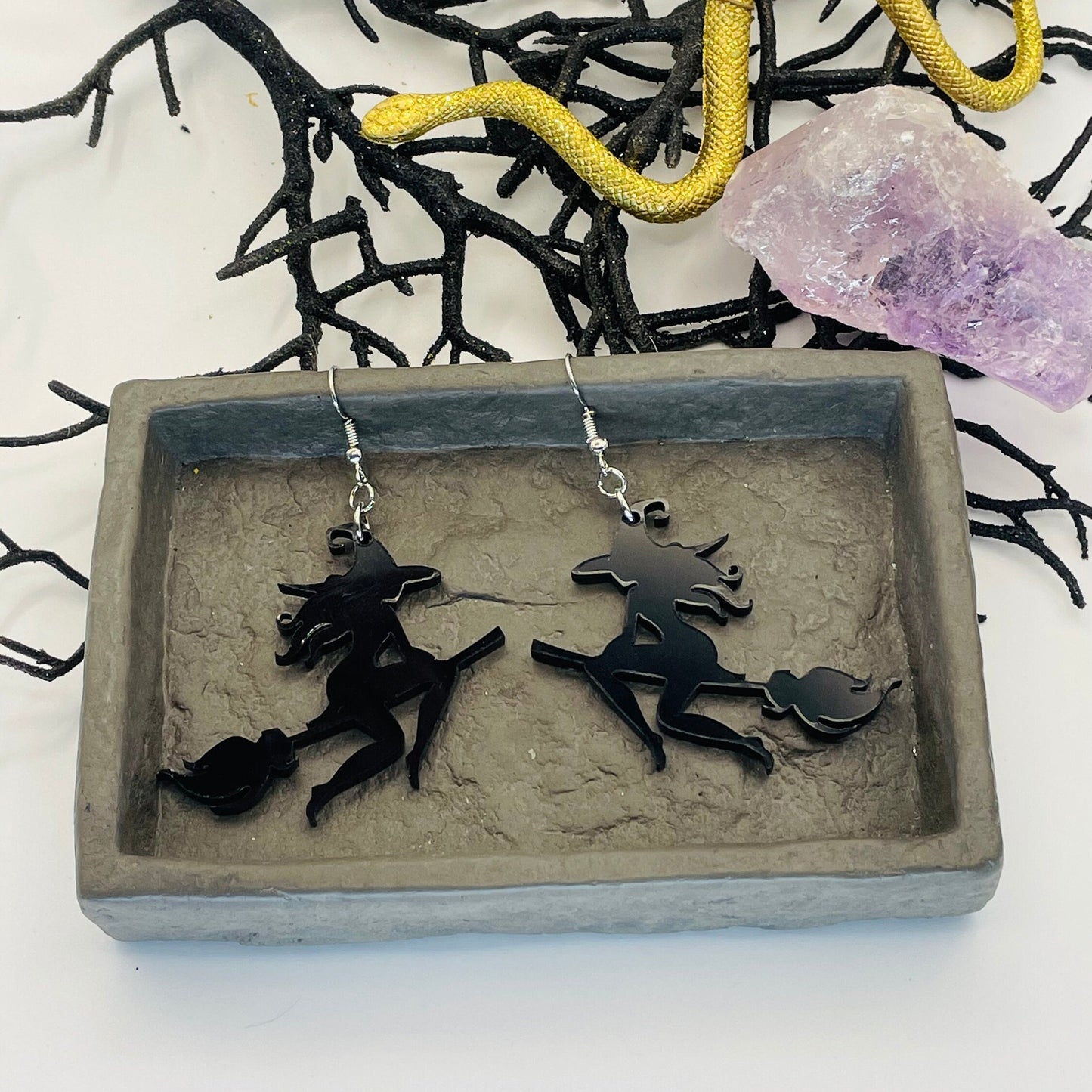 Acrylic Witch Earring, Halloween Earrings, Gift for Best Friend