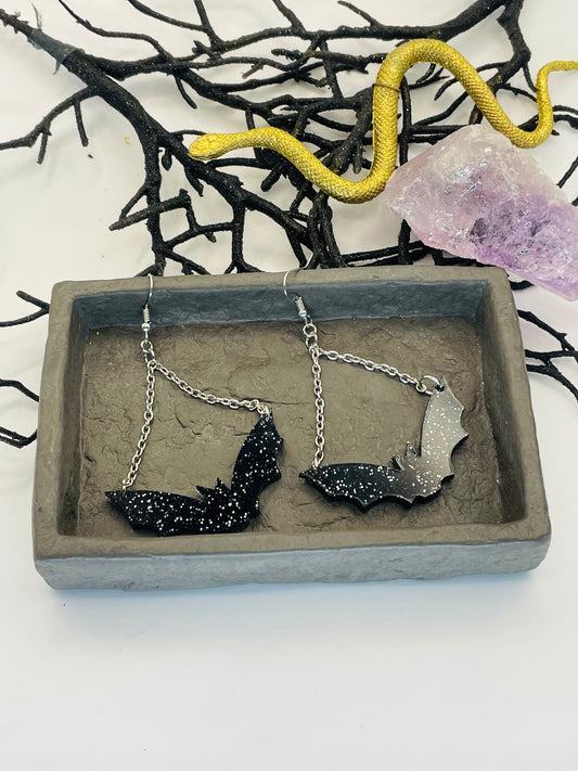 Hanging Bat Earrings, Halloween Earrings, Friendship Gift