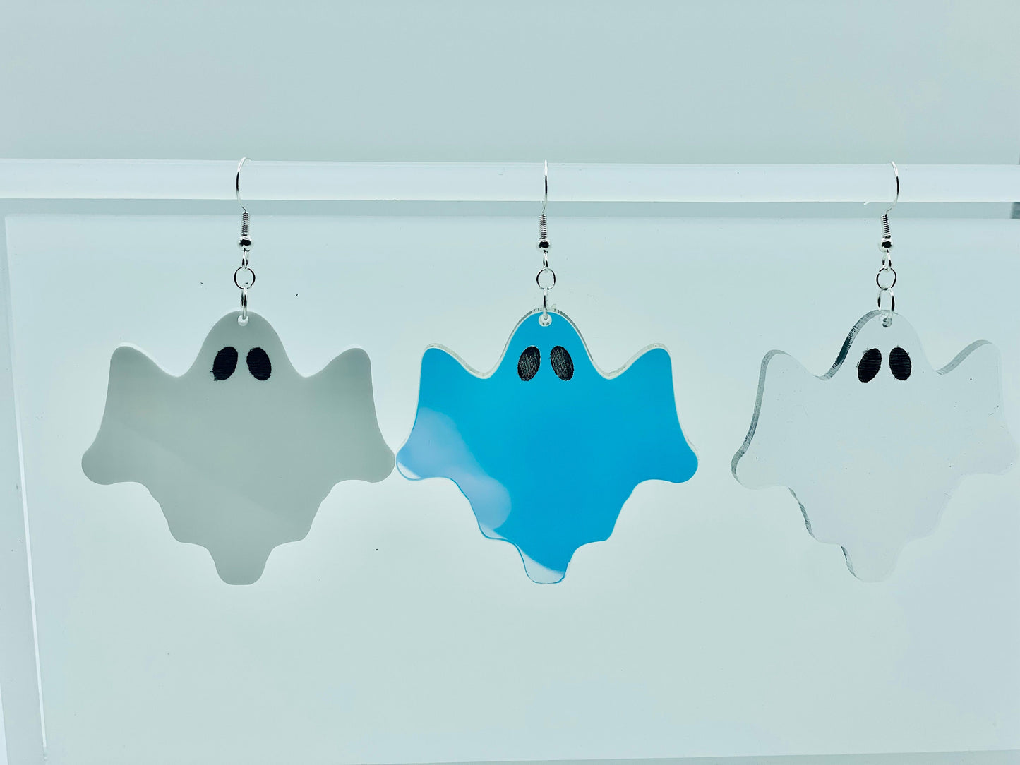 Statement Iridescent Ghost Earrings, Halloween Earrings, Gift for Sister