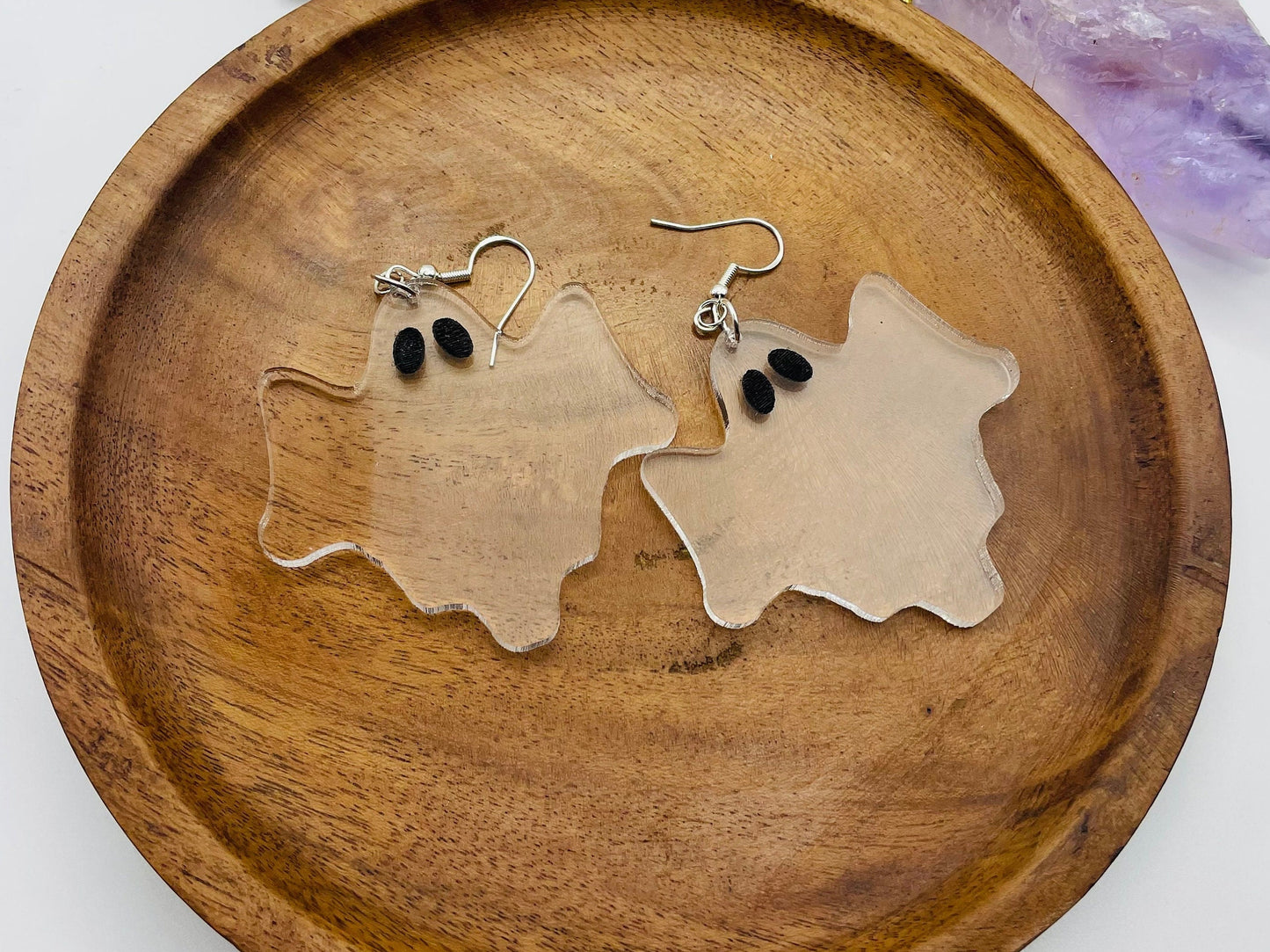 Statement ClearGhost Earrings, Halloween Earrings, Gift for Sister