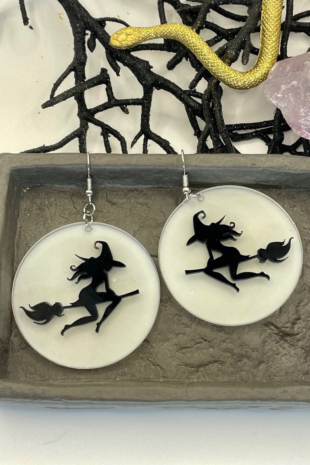 Witchy Earring, Halloween Night Earrings, Gift for Daughter-in-Law