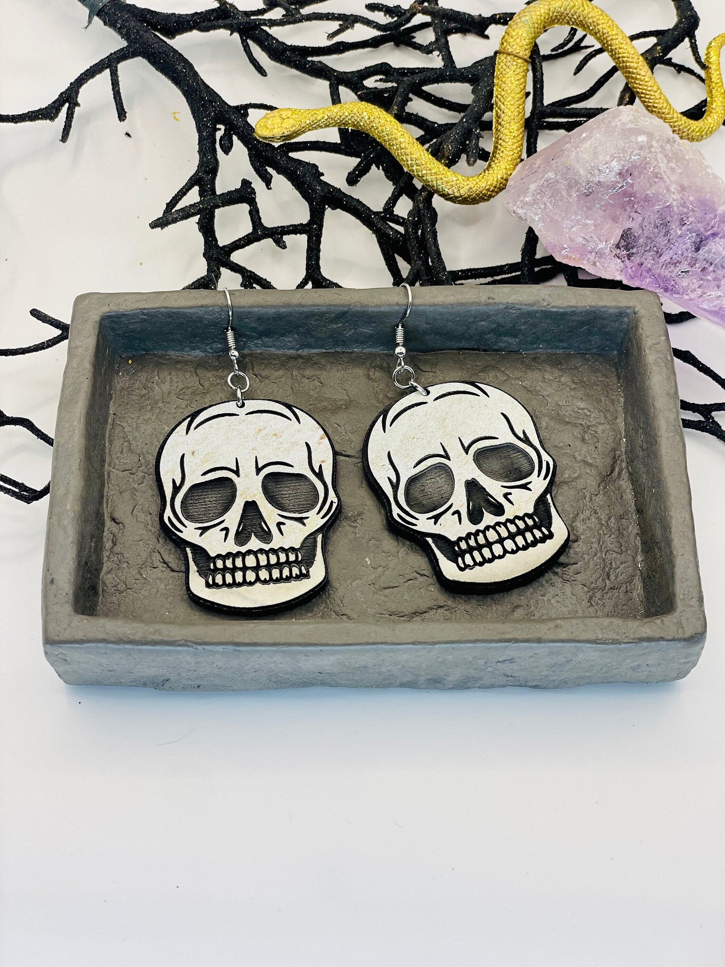 Skull Earrings, October Earrings, Gift for Halloween