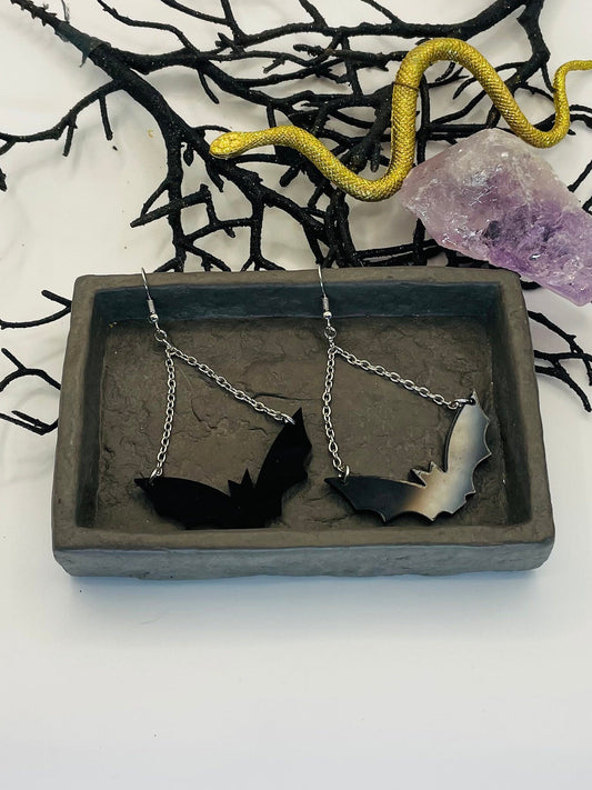 Hanging Bat Earrings, Halloween Earrings, Friendship Gift