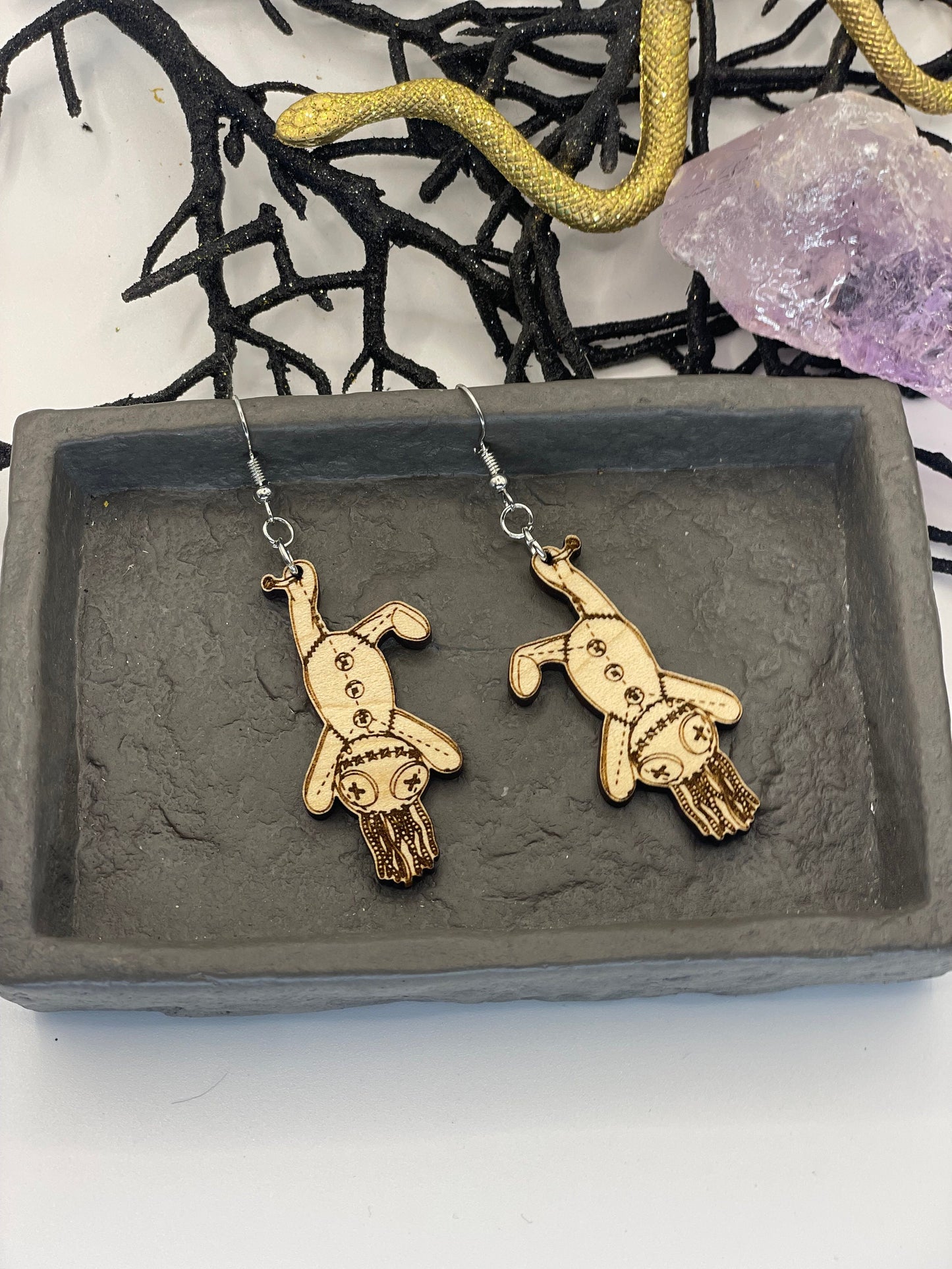 Voodoo Doll Earrings, Witchy Earrings, Magical Earrings, Thinking of you Gift