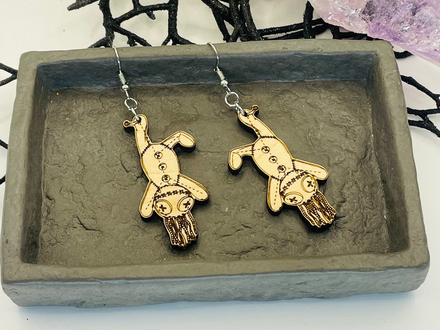 Voodoo Doll Earrings, Witchy Earrings, Magical Earrings, Thinking of you Gift