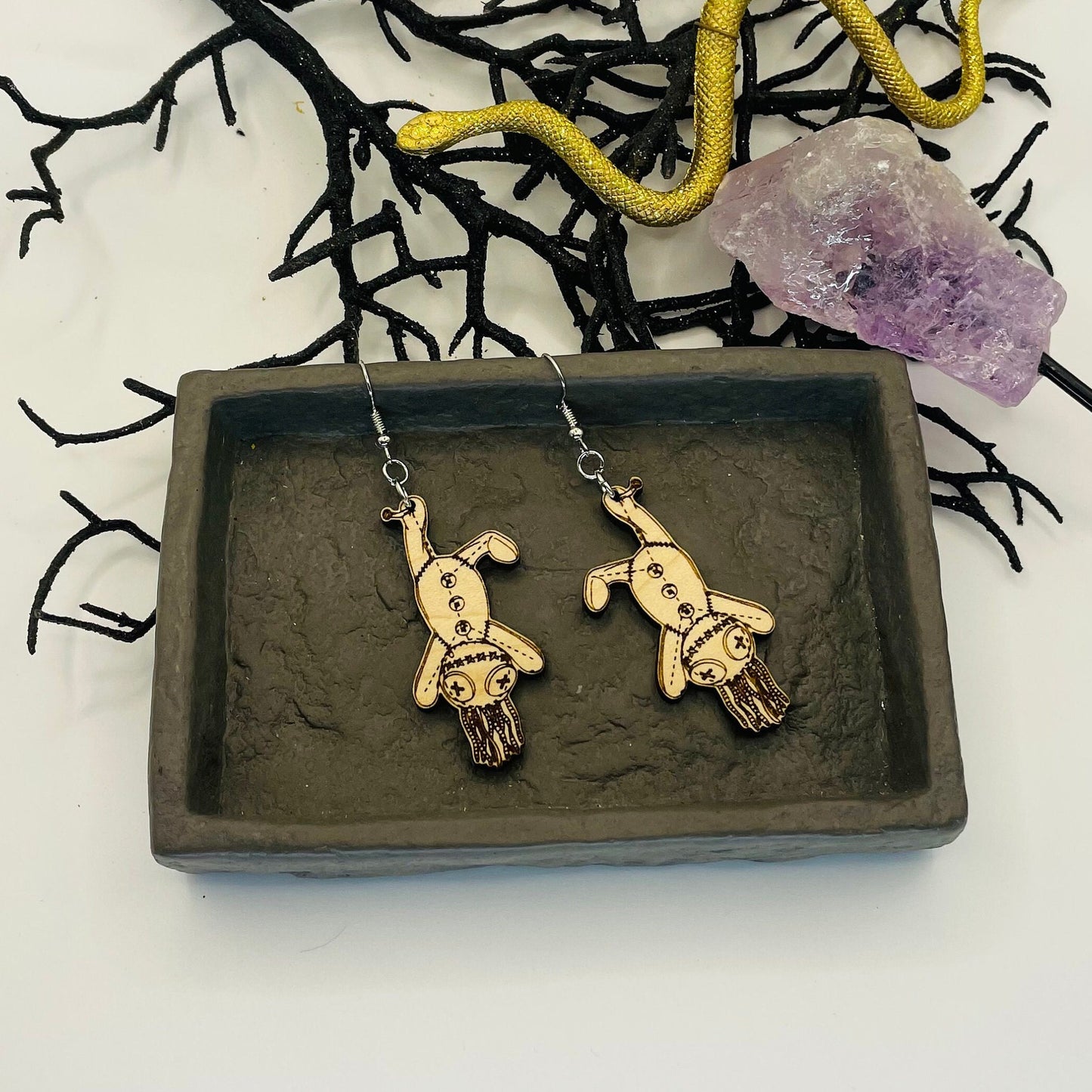 Voodoo Doll Earrings, Witchy Earrings, Magical Earrings, Thinking of you Gift