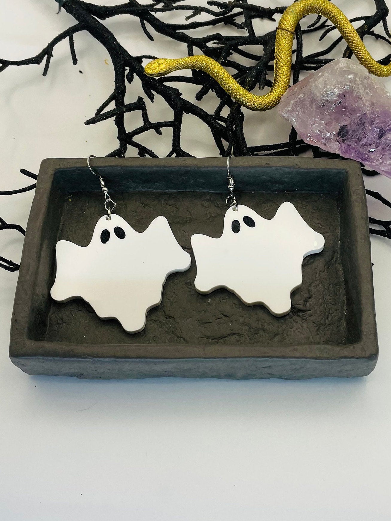 Statement Ghost Earrings, Halloween Earrings, Gift for Sister