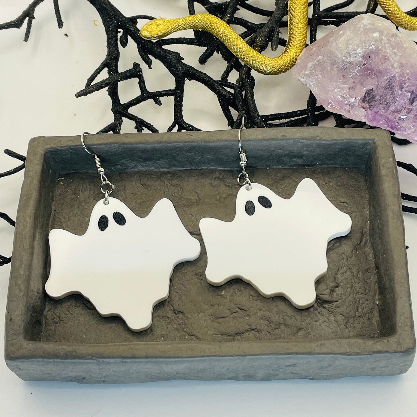 Statement Ghost Earrings, Halloween Earrings, Gift for Sister