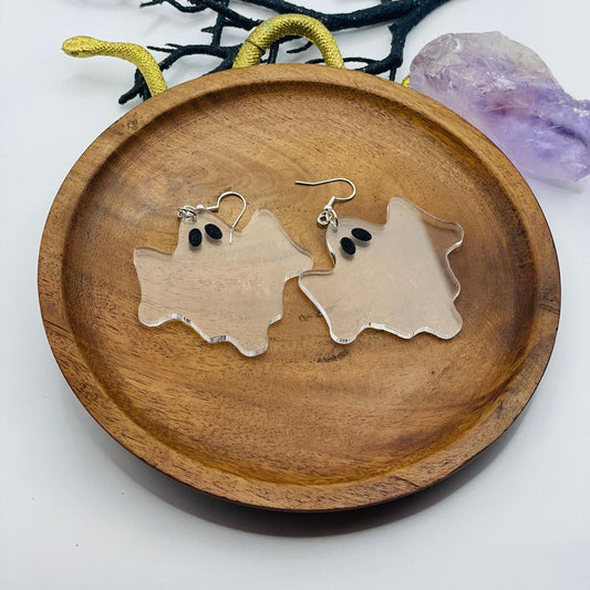 Statement ClearGhost Earrings, Halloween Earrings, Gift for Sister