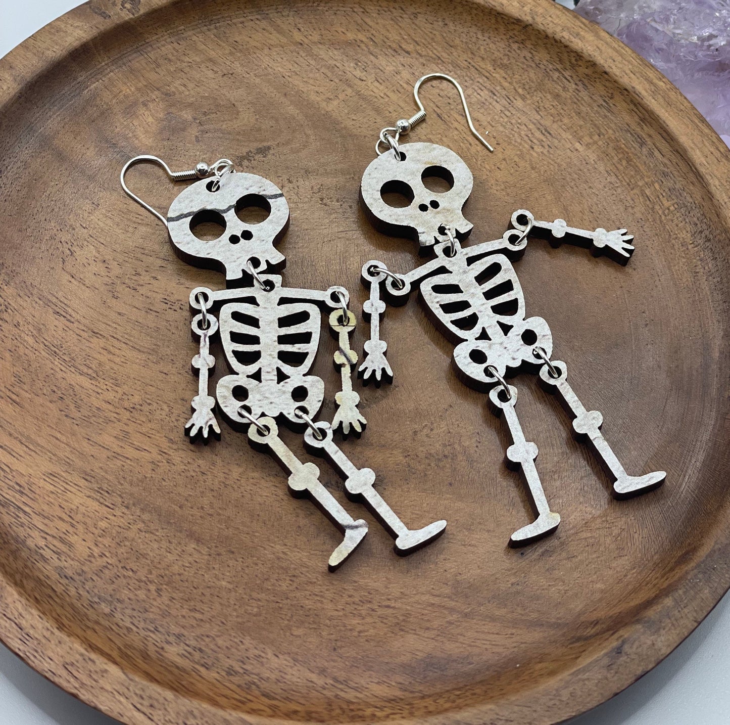 Articulated Skeleton Earrings, Halloween Jewelry, Gift for Daughter