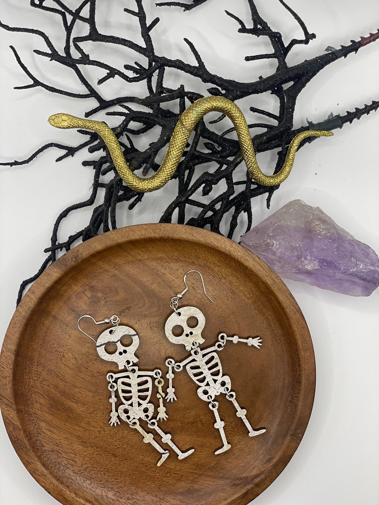 Articulated Skeleton Earrings, Halloween Jewelry, Gift for Daughter