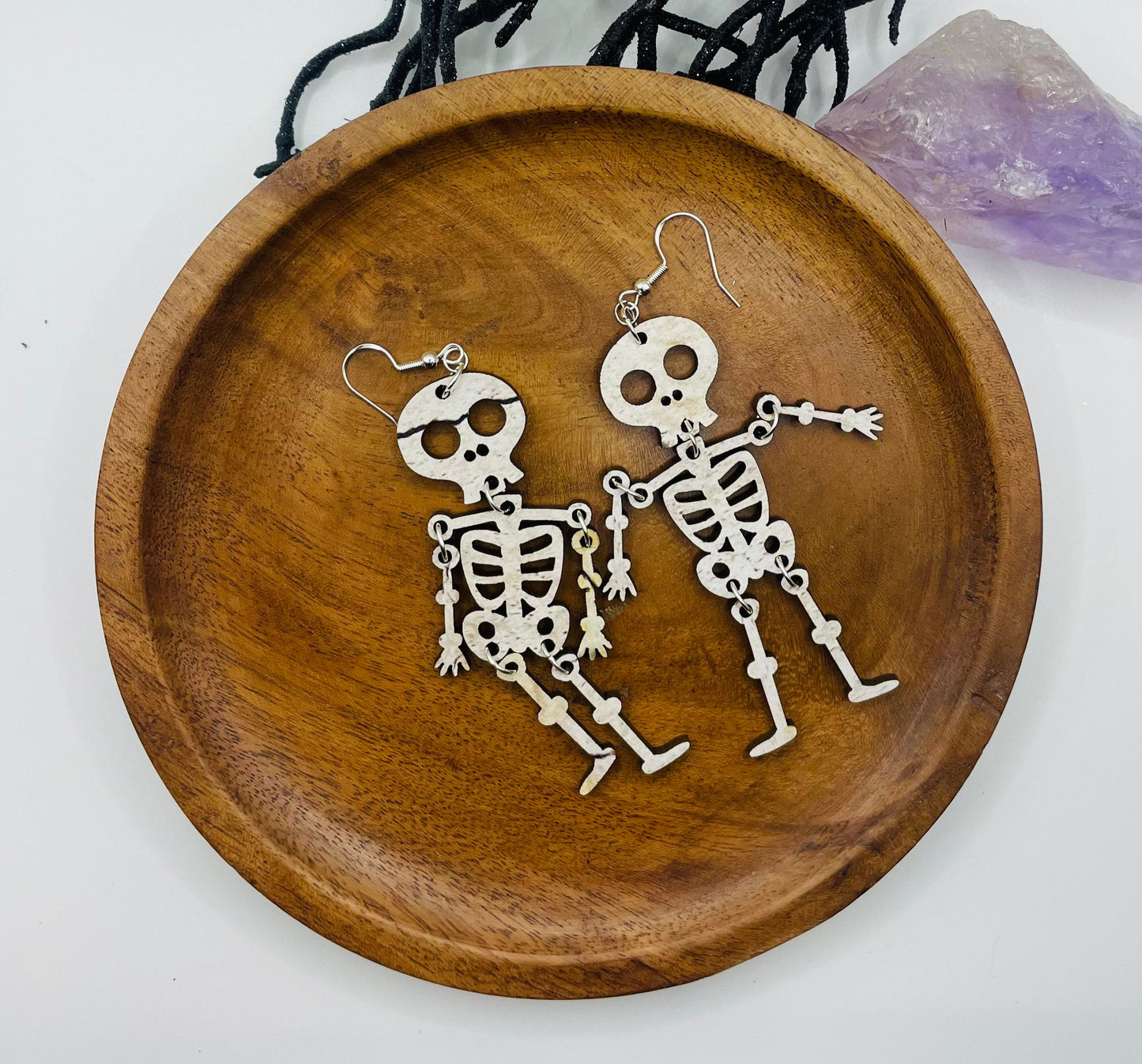 Articulated Skeleton Earrings, Halloween Jewelry, Gift for Daughter